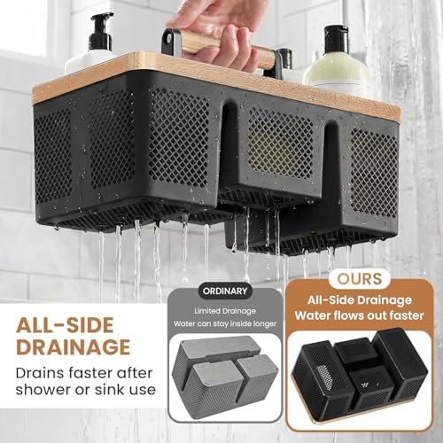 BYUNER Plastic Shower Caddy Dorm: Portable Hard Shower Basket - Image 3