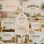 Custom Baby Name Canvas Banner Personalized Nursery Pennant Flag Wall Decor - Image 3