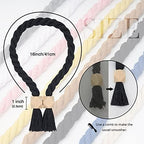 NICEEC 4 Pack Wooden Polyhedron Magnetic Curtain Tiebacks Boho Home Decor Drape - Image 4