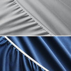 2 Pack Bassinet Sheets Fitted Waterproof Grey & Navy - Image 2