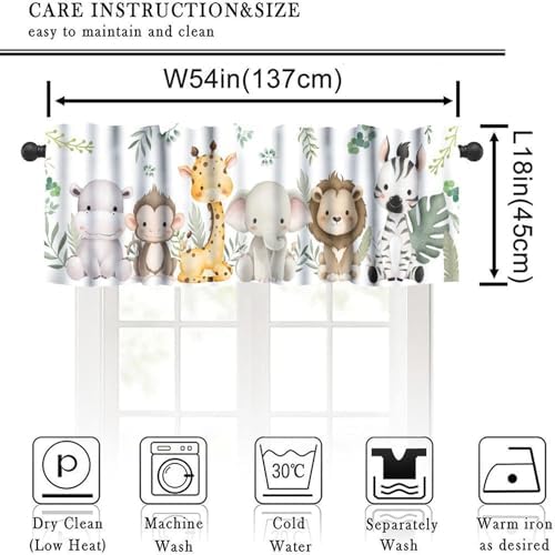 ShiTingYu Animals Window Valance, Baby Animals Watercolor Woodland Forest - Image 2