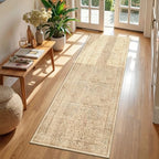 Neutral Tan Tree of Life 2x6 Runner Rug by Jainmy
