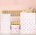 HunnmingRe Pink Bow Baby Crib Bedding Set by HunnmingRe