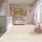 BILEEHOME Pink Washable 9x12 Area Rugs Living Room Soft Boho Floral Big Rug - Image 2