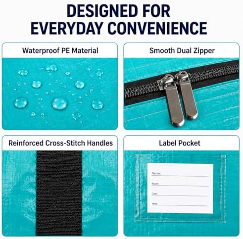 Extra Large Storage Bags, Jumbo Moving Tent Storage Bags, Foldable Big Blue XXL - Image 2