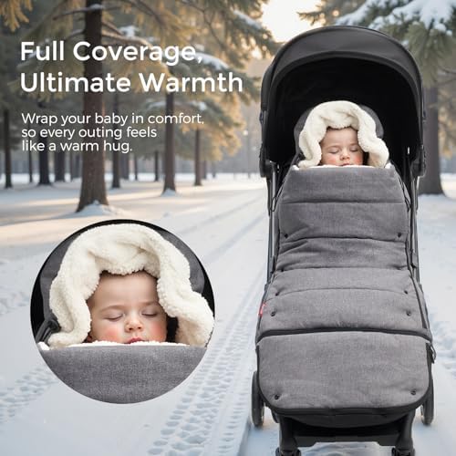 Momcozy Universal Stroller Footmuff, Plush Weatherproof Bunting Bag - Image 2