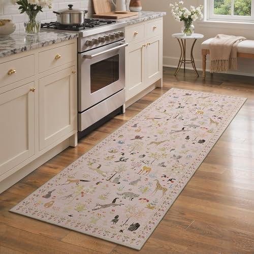 BESBLEE 2X8 Washable Kitchen Runner Rug, Animal Non Slip by BESBLEE
