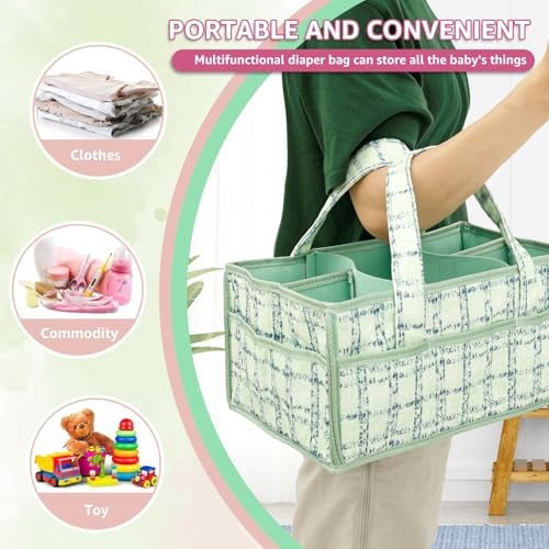 Baby Diaper Caddy Organizer, Portable Nappy Caddy Storage Basket - Image 6