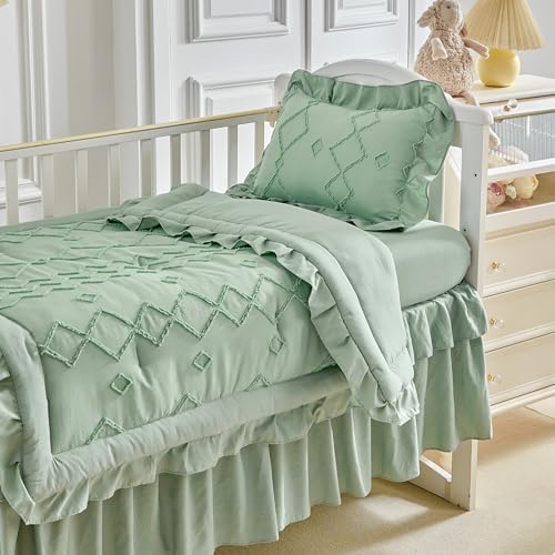AIKASY The Ruffled Shabby Crib Bedding Set - Image 3