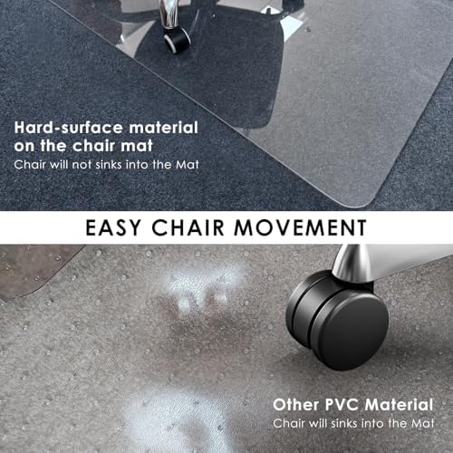 Kuyal 1/5" Thick Office Chair Mat, Heavy Duty Hard Computer Chair Mat - Image 6