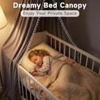 LOAOL Bed Canopy with Pom Pom Kids Reading Nook Hanging Tent - Image 6