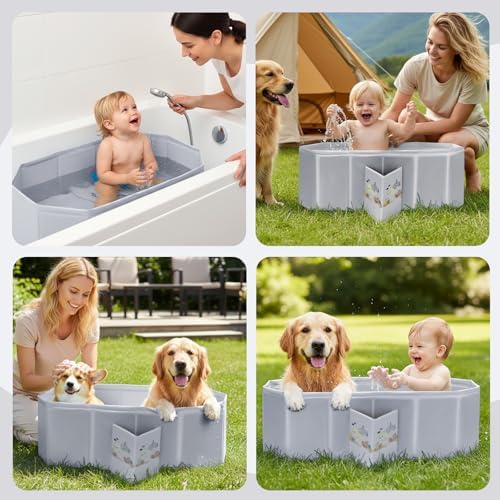 Baby Bathtub for Newborn to Toddlers 1-6 Y, Foldable Infants Babies Bath Tub - Image 3
