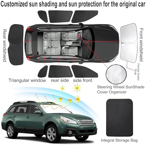 TINGLU Window Shades for Subaru Outback Wagon 2010-2014 Accessories Car Side - Image 3
