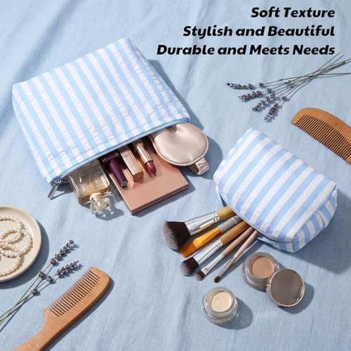 Huhumy 2 Pcs Makeup Bag Set for Women, Wide Stripe - Image 5