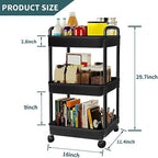 EZ COZY 3 Tier Rolling Cart, Plastic Diaper Cart Organizer - Image 2