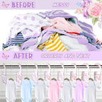 Baby Closet Dividers 8PCS, Butterfly/Floral Theme Wooden Double-Sided Clothes - Image 5