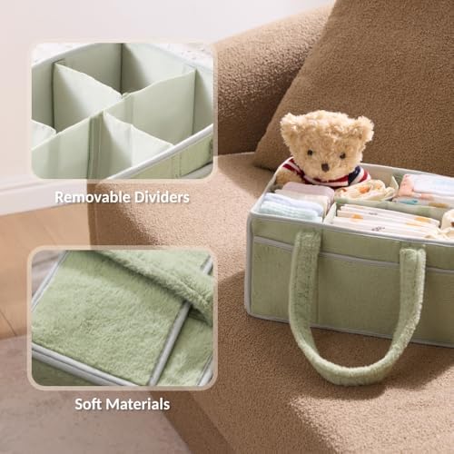 luxury little Soft Baby Diaper Caddy Organizer, Nursery Storage Basket - Image 5