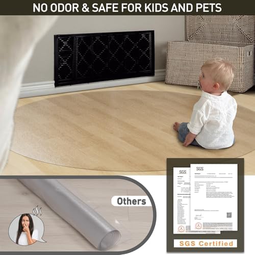 Clear Plastic Area Mat for Under Dining Table, 8ft Round No Slip Waterproof - Image 5
