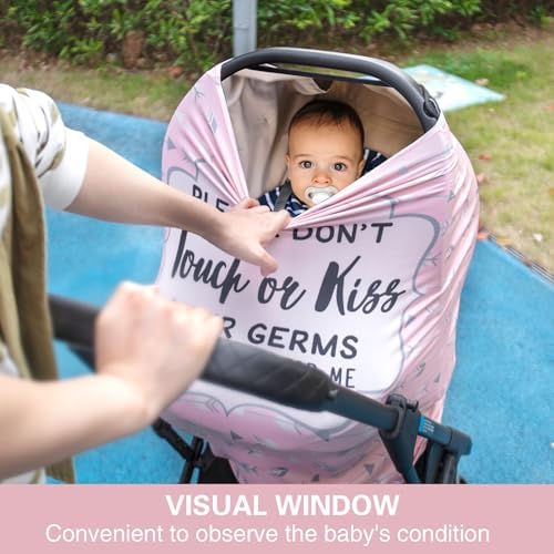 Metplus Baby Car Seat Cover, No Touch Sign Carseat Canopy & Nursing Covers - Image 2