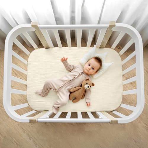 lulumoon Muslin Bassinet Sheets 3Pack: Fitted Most Bedside Sleeper Mattress - Image 5