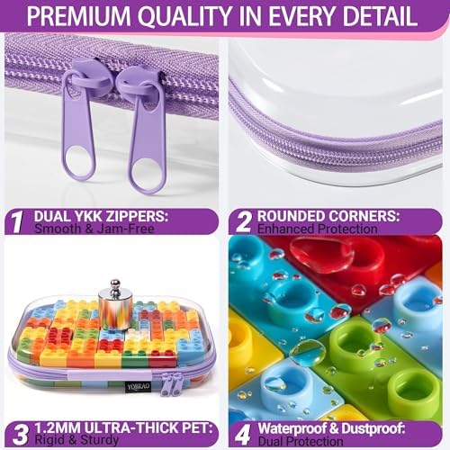 YQBRAO Clear Hard Shell Zipper Cases, 6 Travel Organizers, 2M 4S - Image 5