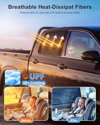 Car Window Shades-Side Window Sun Shades, UV Protection Breathable Spandex Baby - Image 2
