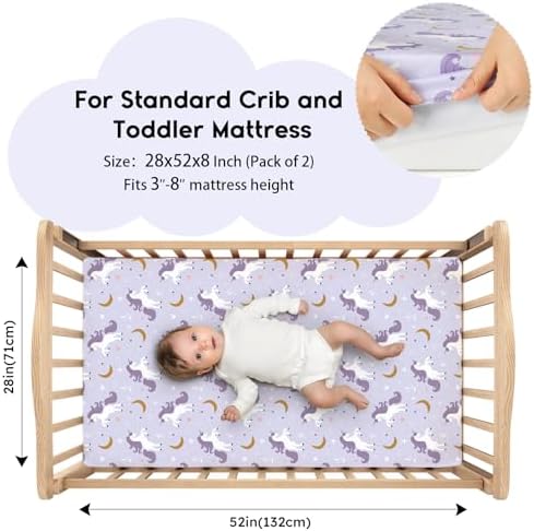 Yoofoss 2-Pack Baby Crib Sheets - Image 2