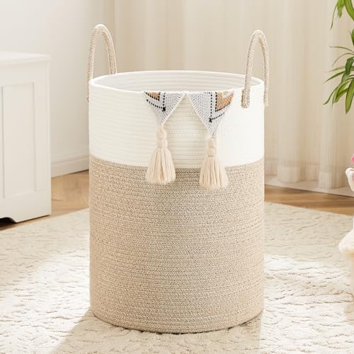 Artfeel Laundry Basket, Woven Cotton Rope Laundry Hamper, 100L by Artfeel