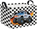 Racing Car Storage Basket Monster Truck Toy Book Shelf Basket Kid Room Decor by ASKETAM