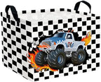 Racing Car Storage Basket Monster Truck Toy Book Shelf Basket Kid Room Decor by ASKETAM