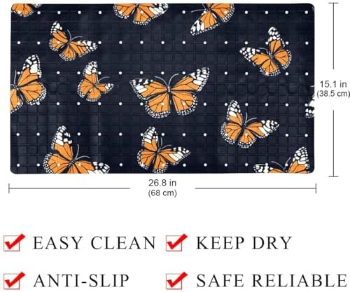 Non Slip Bathtub and Shower Mat 26.8x15.1 inch, Bath Mat - Image 3