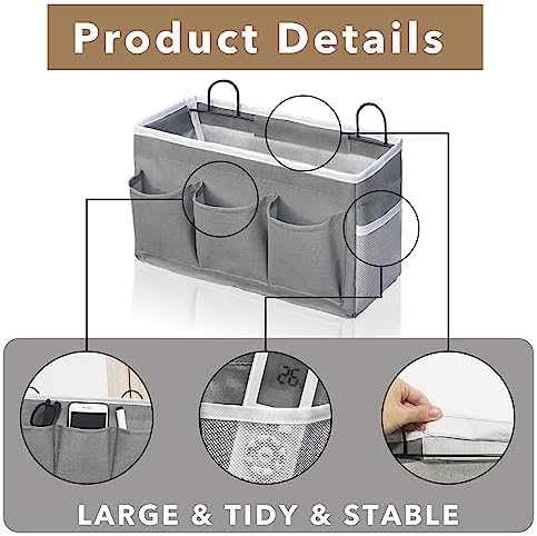 Kanrichu 2pcs 3-pockets Large Wall Hanging Organizer Bag, Linen Fabric Door - Image 5