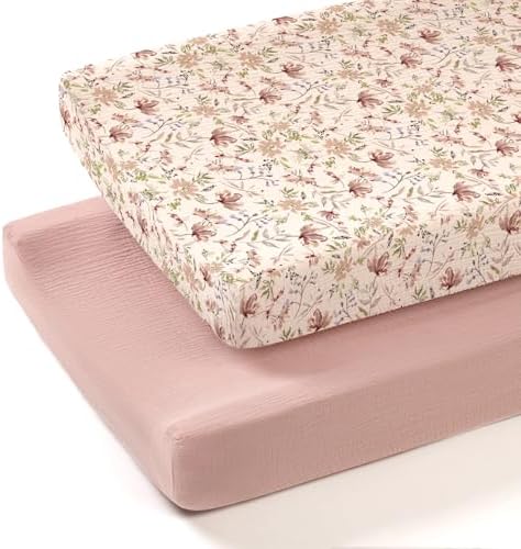 lulumoon Muslin Changing Pad Cover: 32x16 Fit Standard Rectangle Pad by Lulumoon