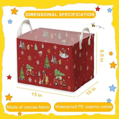 Winnie Theme Christmas Storage Basket, Hamper Winnie Baby Stuff Collapsible - Image 2