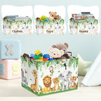 Clastyle Safari Animal Laundry Basket Leaf Kids Clothes Book Storage Basket - Image 5