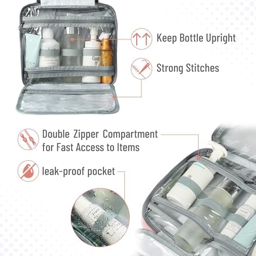 Travel Toiletry Bag Organizers, Baby Pink - Image 6
