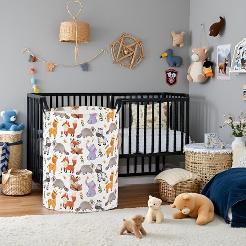 Baby Laundry Basket Baby Nursery Hamper Kids Laundry Basket Toy Storage Bin - Image 3