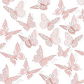SAOROPEB 3D Butterfly Wall Decor 48 Pcs Pink Butterfly Decorations by SAOROPEB