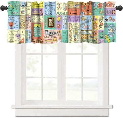 Science Valance Curtains Funny Mathematics Formula Physics Biology Print Window by Unknown