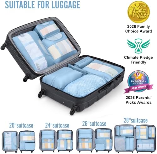 Veken 10 Set Packing Cubes for Travel Essentials, Suitcase Organizer Bags in 4 - Image 5