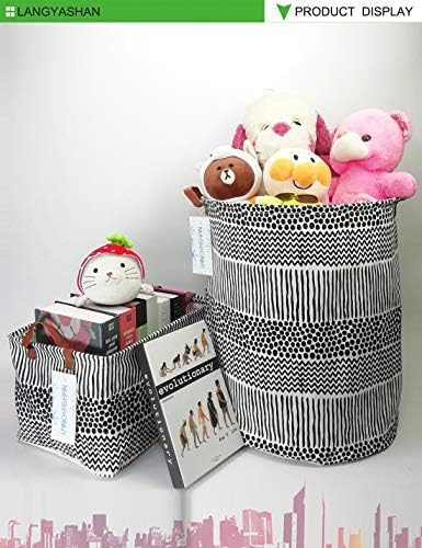 Rectangular Collapsible Storage Basket Nursery Organizer Black Line - Image 6