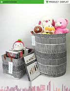 Rectangular Collapsible Storage Basket Nursery Organizer Black Line - Image 6