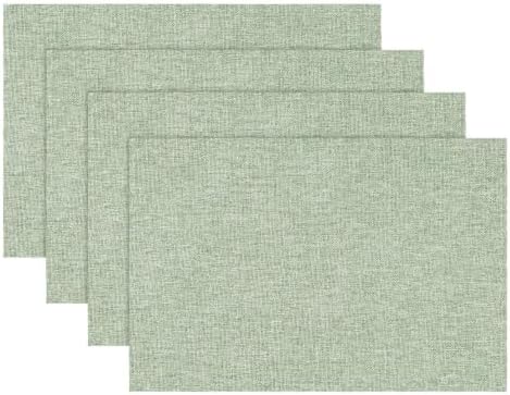 Artoid Mode Sage Green Placemats Set of 4, 12x18 Inch Spring Summer Washable by ArtoidMode