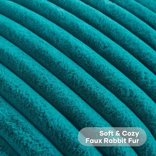 FUTEI Pack of 2 Faux Fur Throw Pillow Covers 12x20 Inch - Image 2