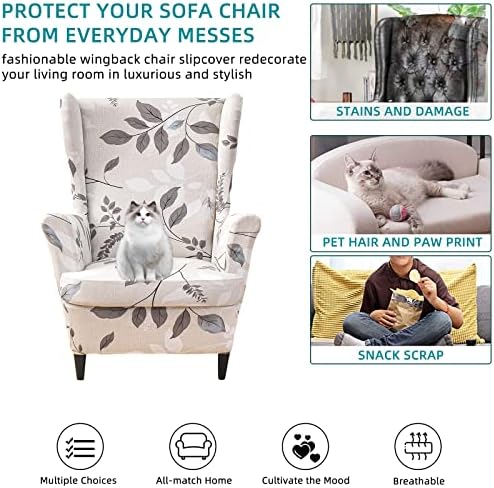 CRFATOP Wingback Chair Covers Wing Armchair Slipcovers - Image 4