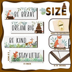 4 Pieces Woodland Nursery Decor Safari wall art Be kind brave curious Cute - Image 3