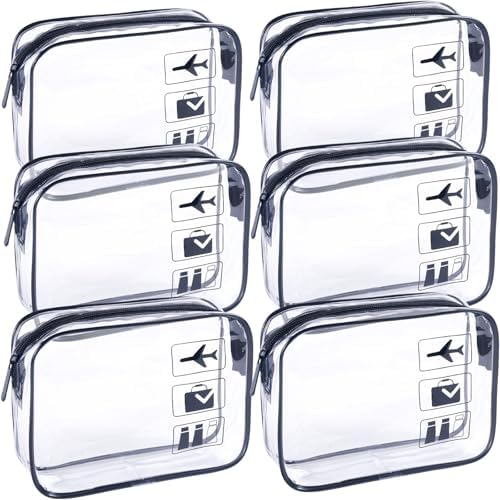 Clear Makeup Bags TSA Approved Toiletry Bag-6Pack by Unknown