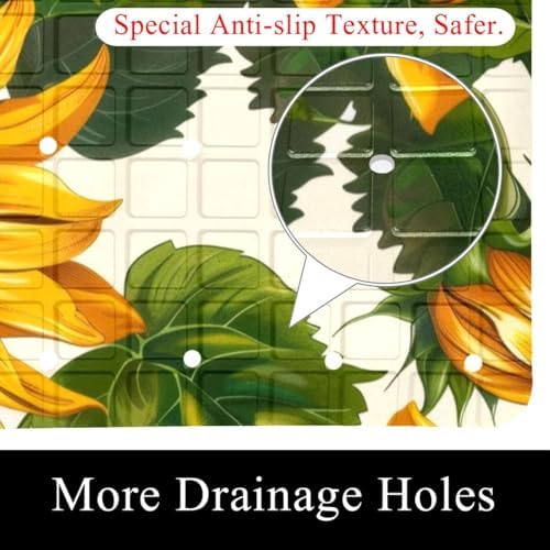 Bath Tub Shower Mat, Washable Bathtub Floor Mats, Suction Cups and Drain Holes - Image 2