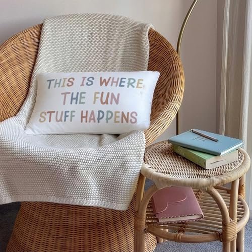 Boho This is Where All The Fun Stuff Happens 12x20 Pillow Cover - Image 4