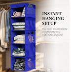 Simple Houseware 5 Shelf Hanging Closet Organizer, Dark Blue - Image 6